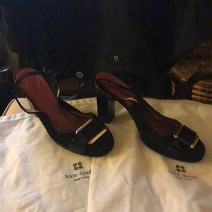 Kate spade ♠️ Patent Leather Suede Sling Backs